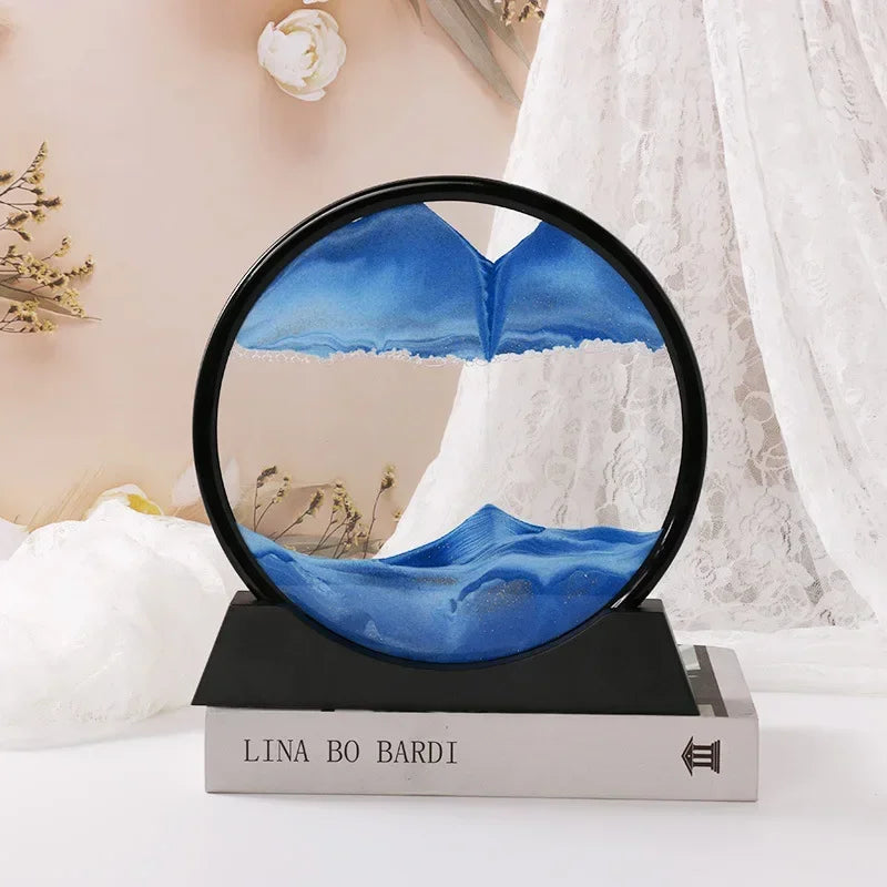 Sandscape Moving Sand Art Frame Flowing Sand 3D Dynamic Liquid Hourglass Quicksand Kinetic Sand Painting Office Home Decor Gifts