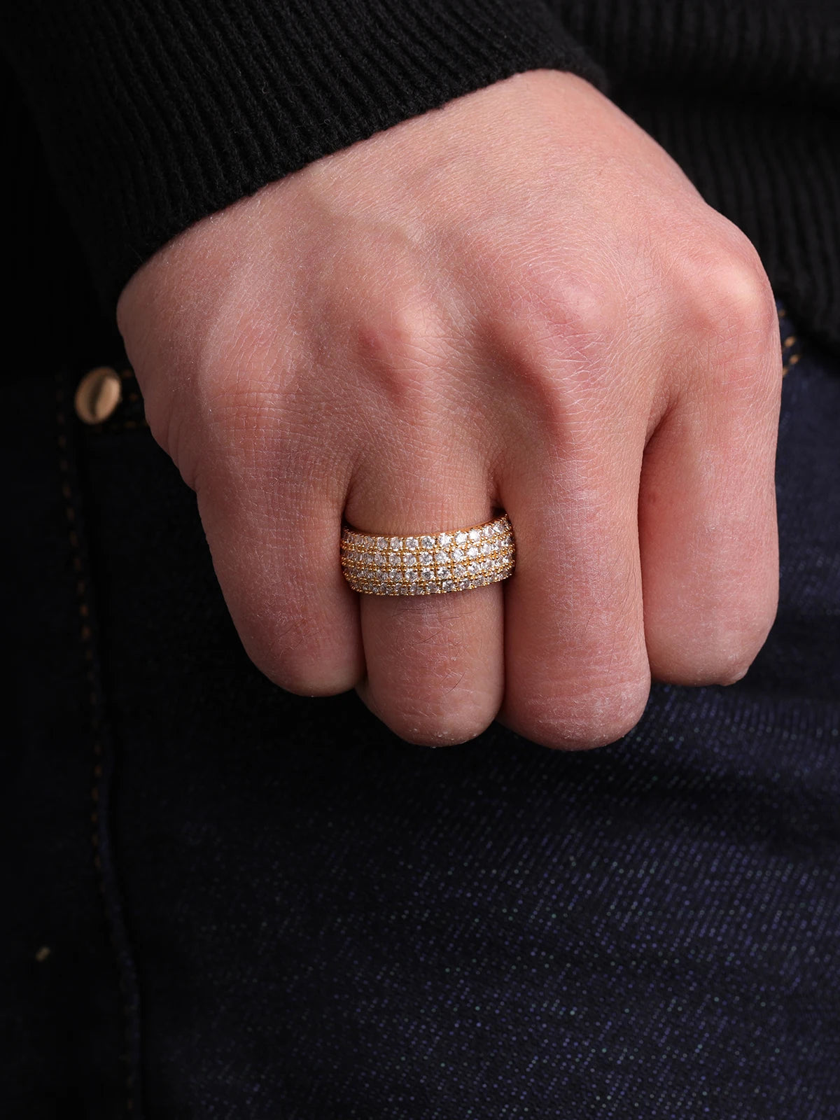 Iced-out Cubic Zirconia Ring for Men  & Women - 24k Gold  & Silver 
Color Plated  Jewelry