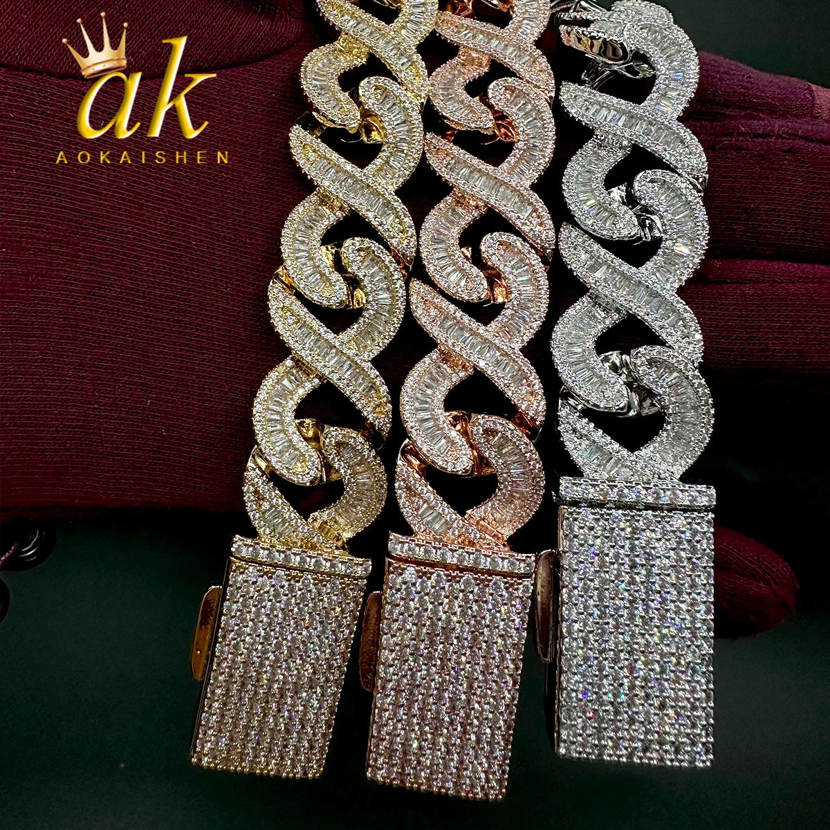 Baguette Zircon 8 Cuban Link Bracelet for Women