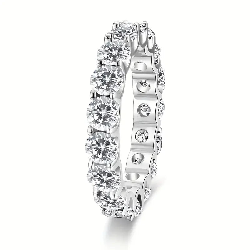 1pc S925 Silver with 4.2CT  -Moissanite Co-ed Eternity Ring,-  Band Ring,- - Gemstone Jewelry - Gifts for Mother