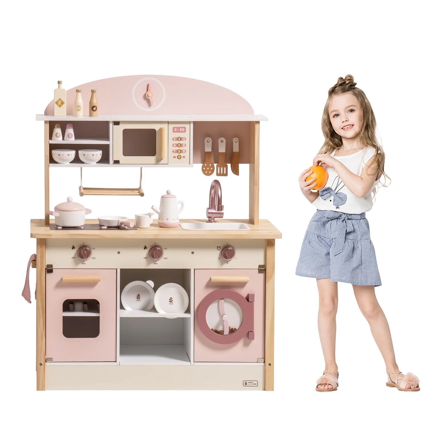 Wooden Kitchen for Kids - Play Kitchen with Plenty of Play Features