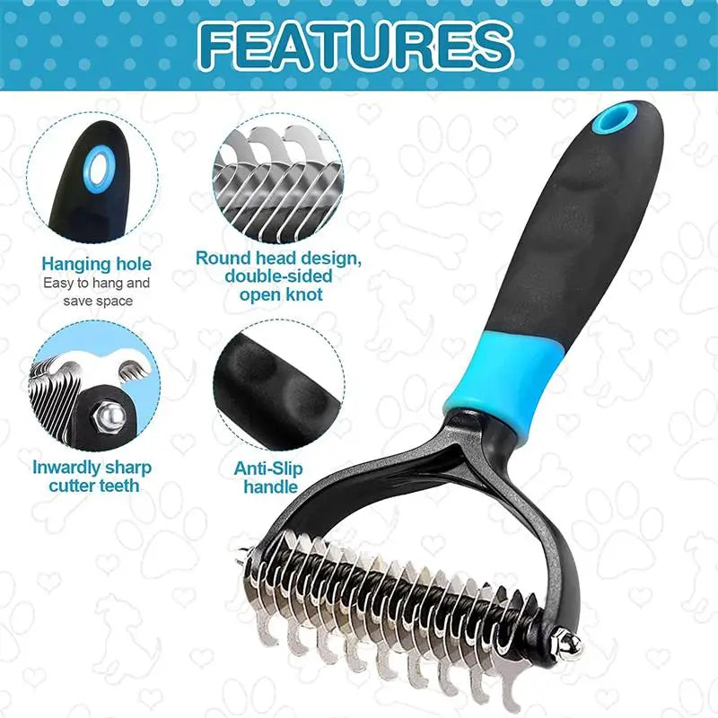 Professional Dog Brush - Pet Hair Remover -  Dog Grooming Comb Removes Hairs - Cats & Dogs Animal Hair BrushItems