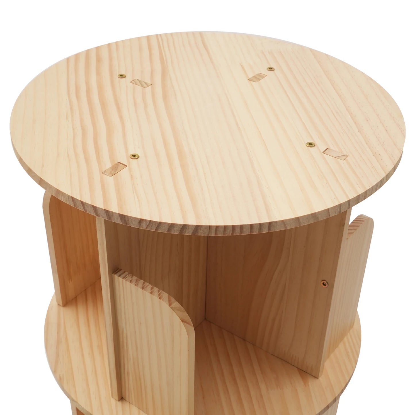 6-Tier Rotating Bookshelf Spinning Bookshelf Organizer, 360° Display Floor Standing Wood Bookcase Storage Rack for Kids&Adults