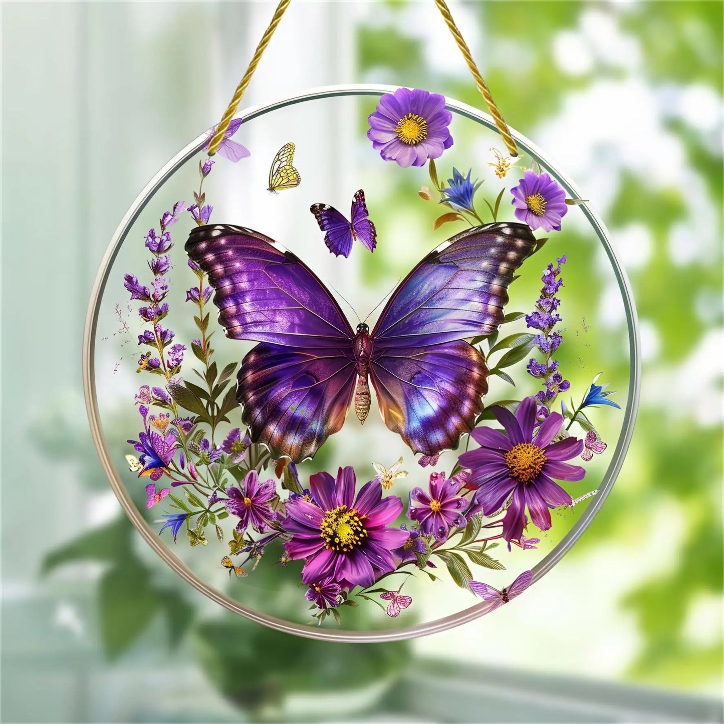 2D Purple Butterfly Suncatcher