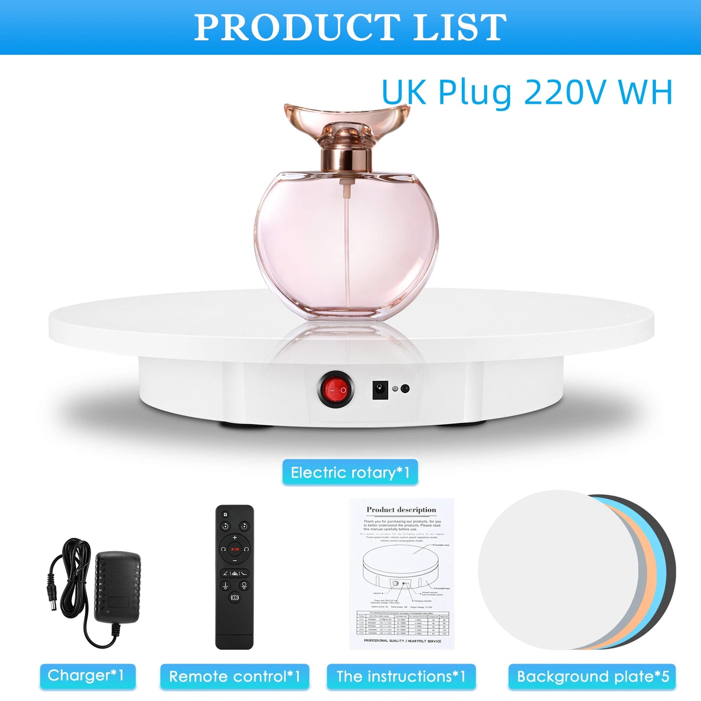 Photography Rotating Display Stand 360 Electric Rotating Product Display