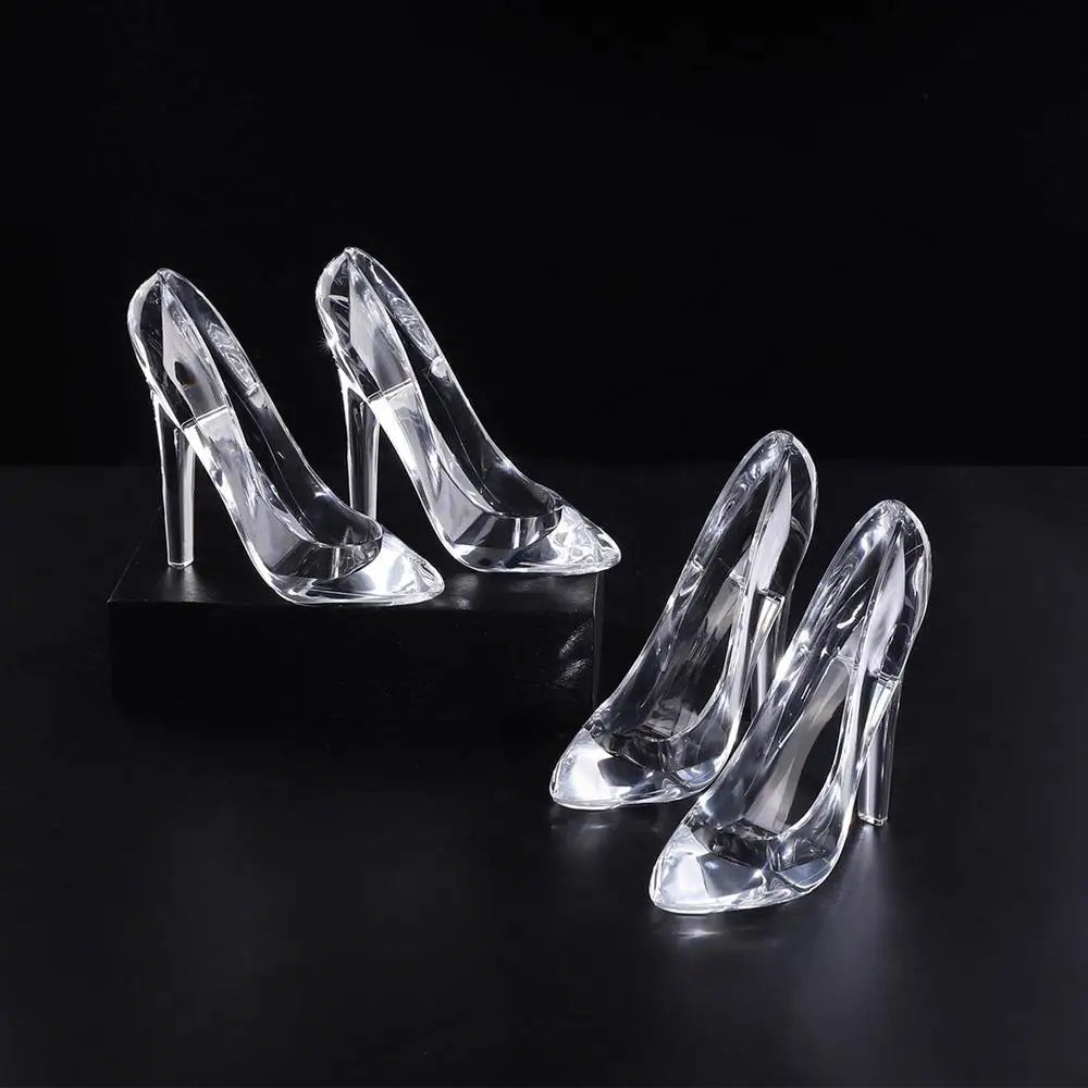 Cinderellas Crystal Glass Slipper Shoe - Transparent Acrylic High-Heeled Shoes -  Beautiful Home Decor