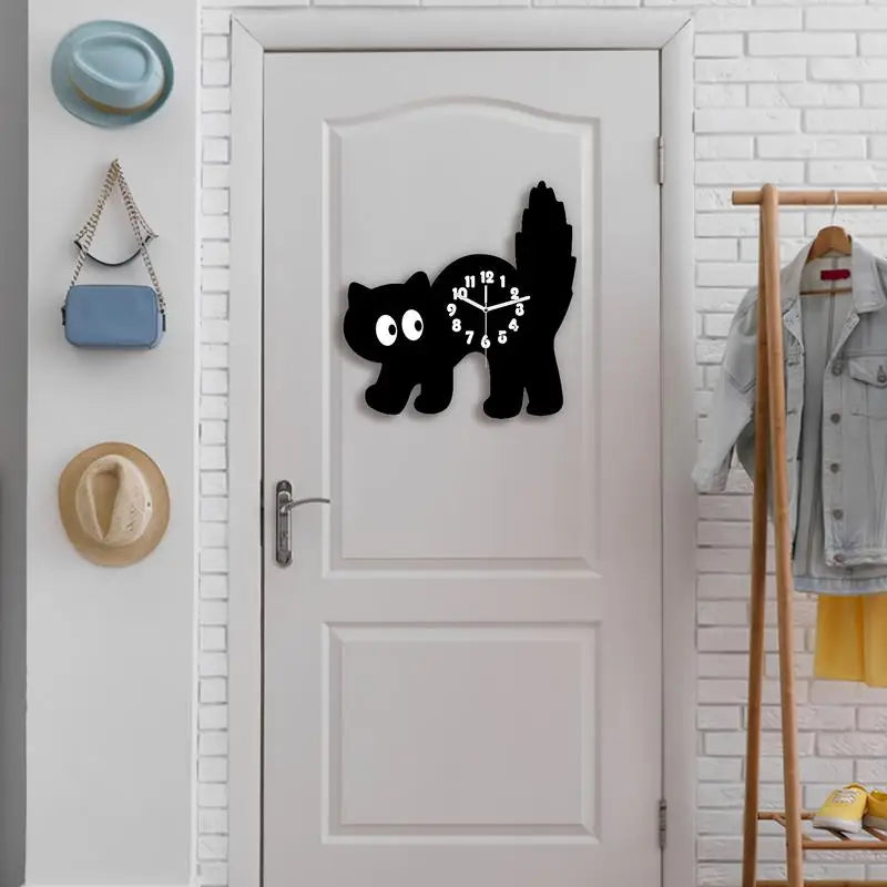 Wall Cat Clocks  - Cat Clock For Kitchen, Studio, Living Room, Nursery