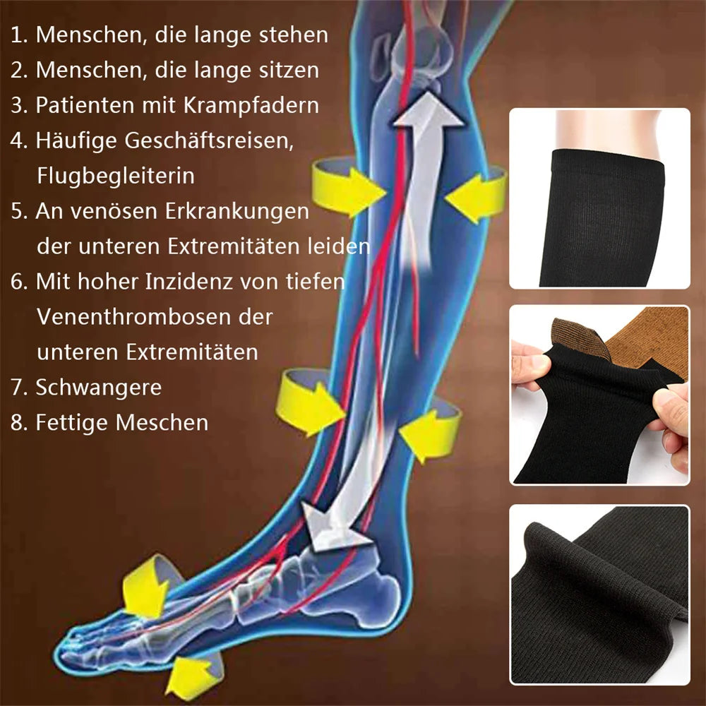 6 Pair Copper Compression Socks Women -Men Anti Fatigue Pain Relief Graduated Unisex Compression Stockings- Knee High 20-30 MmHg