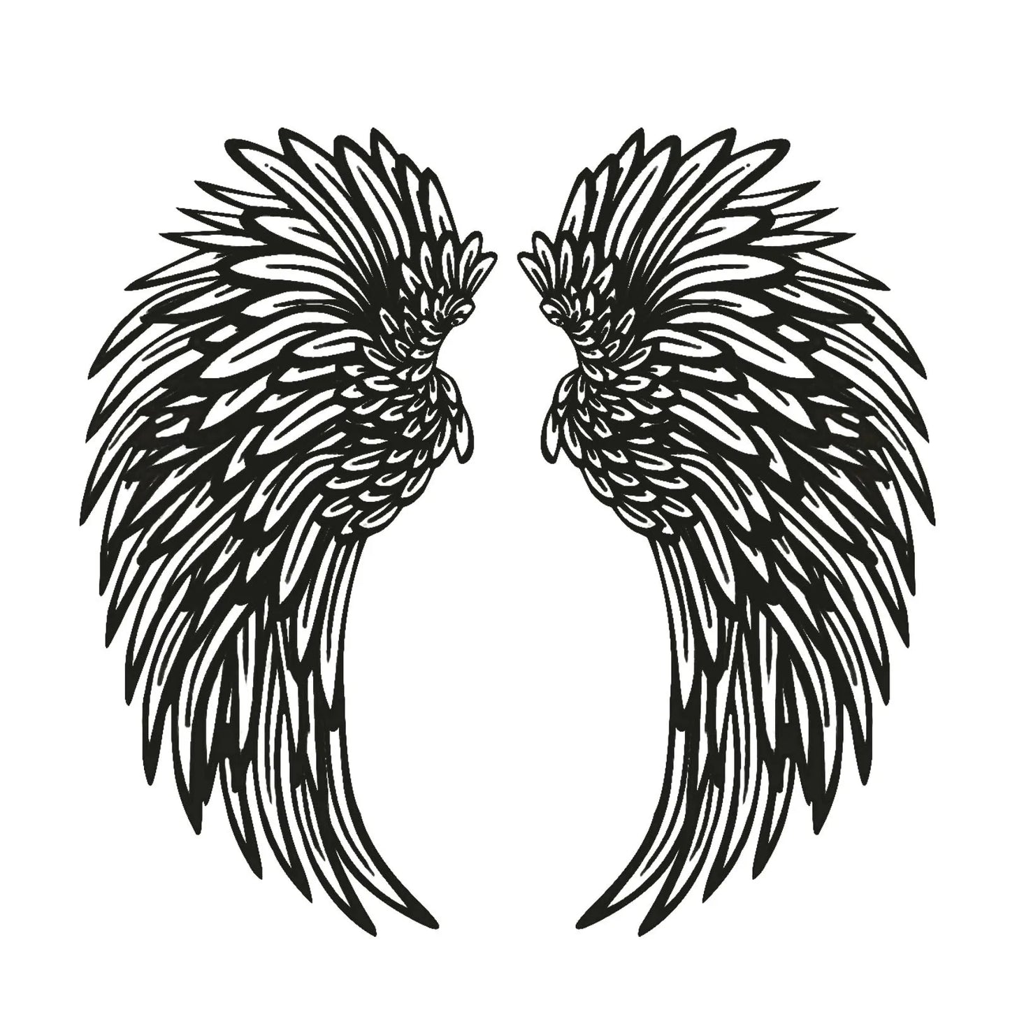 Black Mini Angel Wings - Metal Wall Art Luminous Design