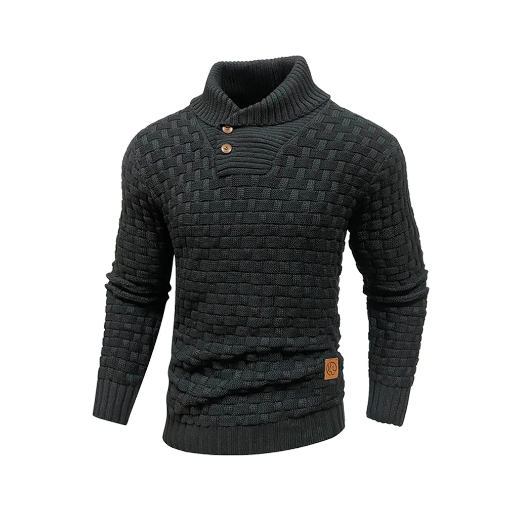 Men’s Knitted Sweater - Casual Crew Neck - Warm Long Sleeve -
