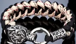 Never Fade Rock Viking Wolf Bracelet Men's