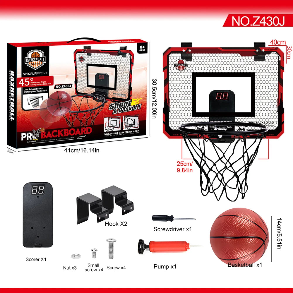 Kids Mini Basketball Hoop With Electronic Scoreboard - Outdoor - Indoor