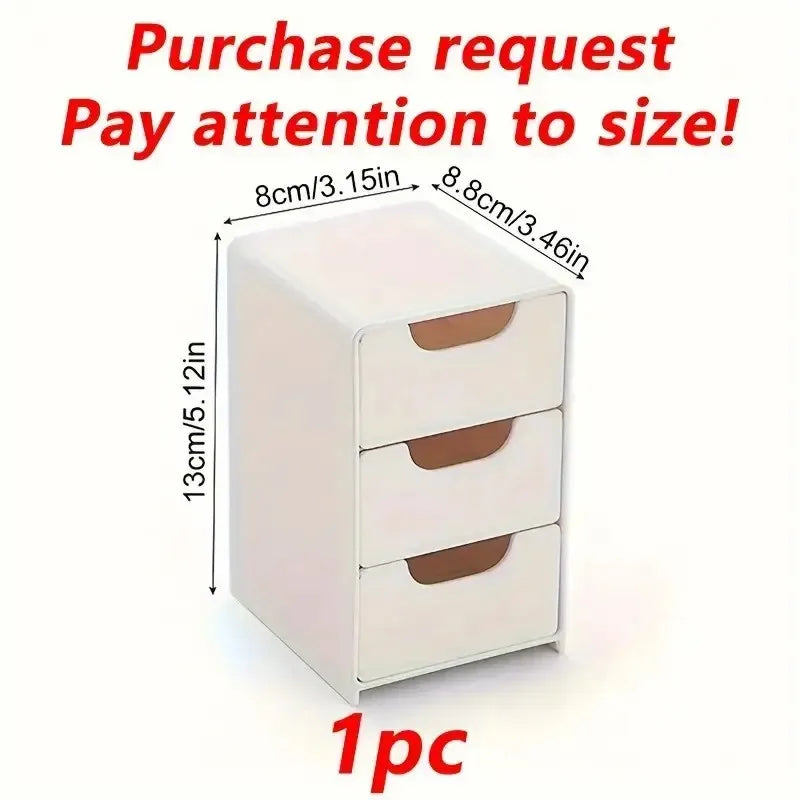 3-Tier Drawer Organizer - Versatile Desktop  for Jewelry & Cosmetics