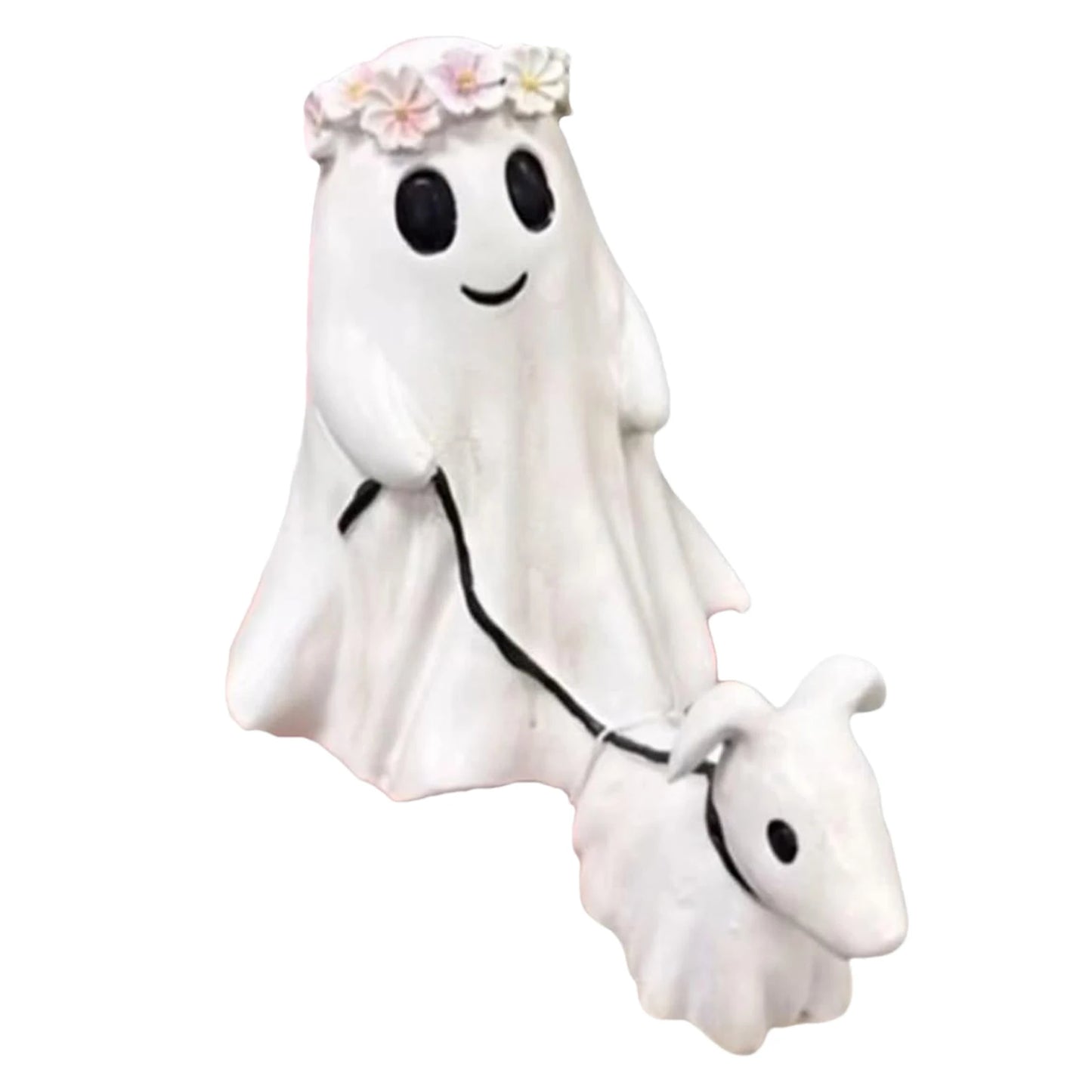 Halloween Ghost Walking Dog Statue