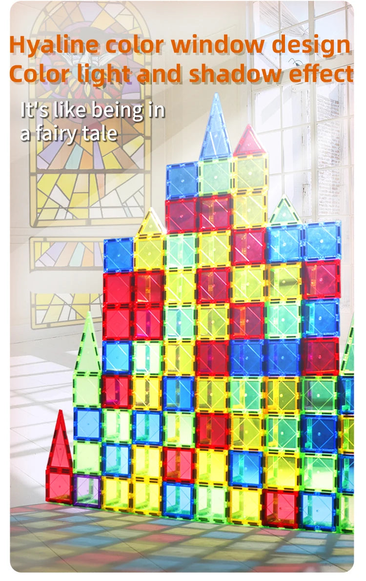 Romboss Magnetic Building Blocks Set - Magnetic Sheet Construction - Building Puzzle Tiles Boys & Girls