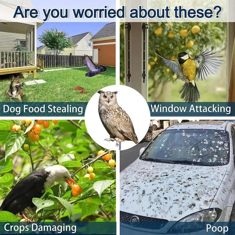 Acrylic Fake Owl  - Bird  Hanging Decoration For Garden