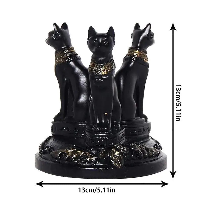 Egyptian Cat Statue - Crystal Sphere Ball Stand