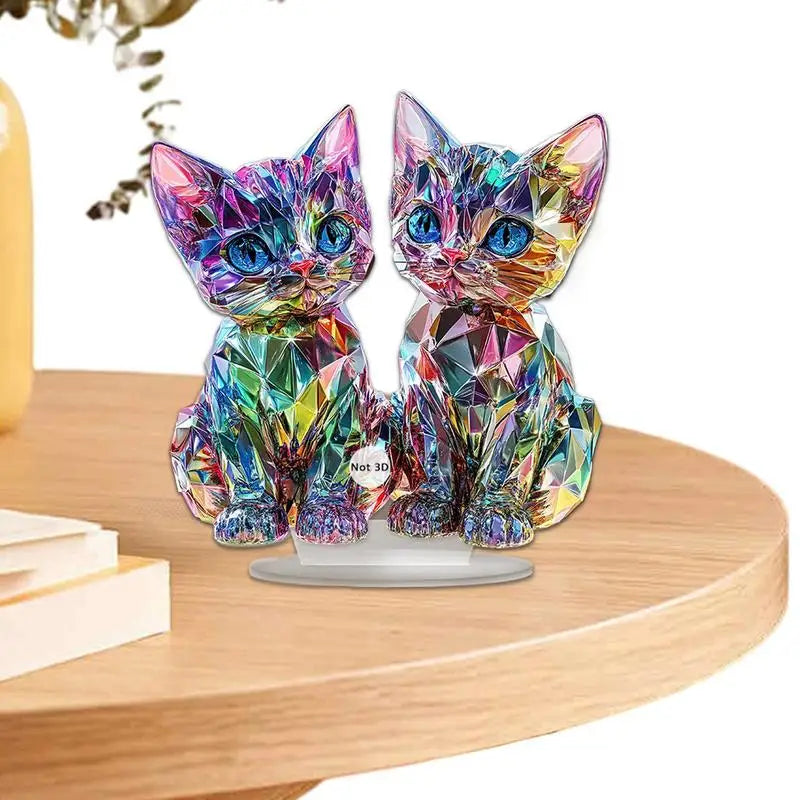 Colorful Cat Statue - Colorful Cat Miniature Ornaments