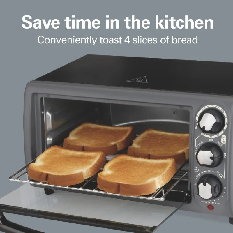 Hamilton Beach 4 Slice Toaster Oven, with 5 Versatile Cooking Modes