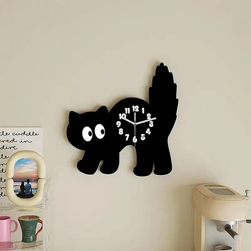 Wall Cat Clocks  - Cat Clock For Kitchen, Studio, Living Room, Nursery