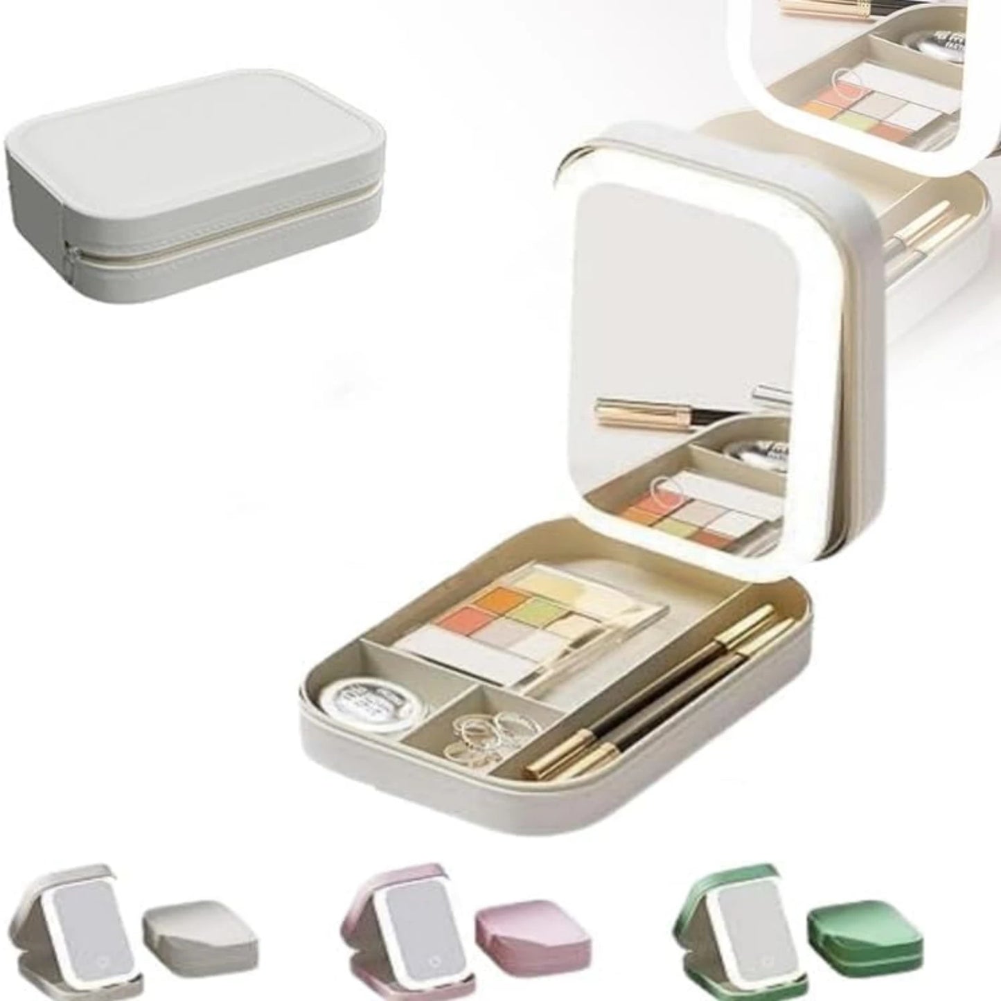 Rechargeable Lighted LED Makeup Mirror - Three Color Adjustable & Brightness White Mirror