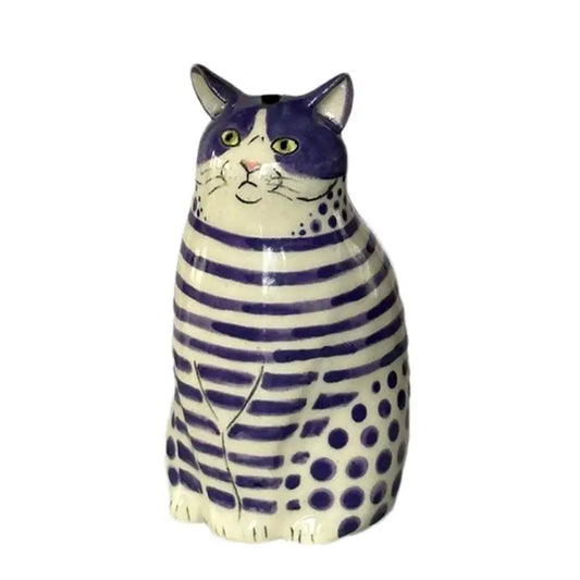 Polka Dot Cat Flower Vase - Dot Pattern Resin Cat Vase - Cat Vase For Home Bookshelf Shelf Decoration Tiny Animal Vases