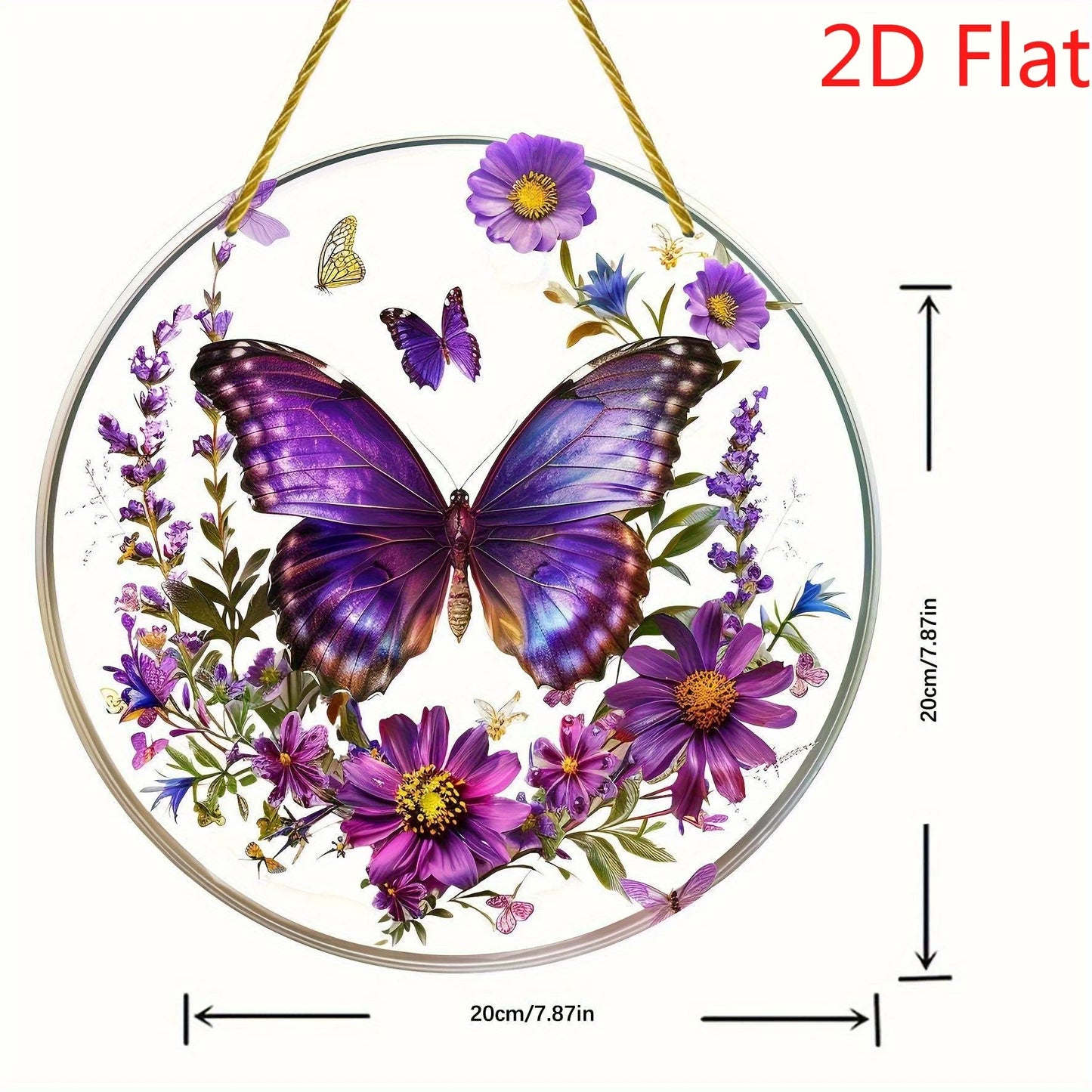 2D Purple Butterfly Suncatcher