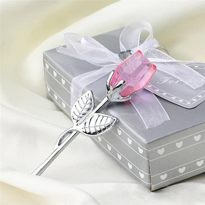 6 Colors Crystal Glass Rose Flower - Valentine's Day - X'mas  - Lovers' Gift