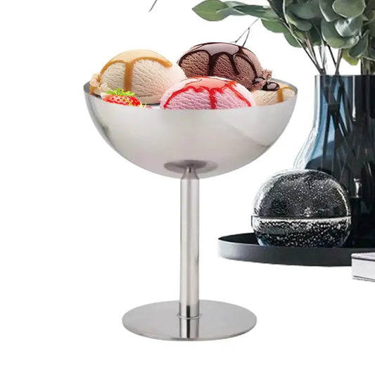 Anti-rust Stainless Steel Ice Cream Cup - Solid Metal Wine Glass - Dessert Sorbet Bowl