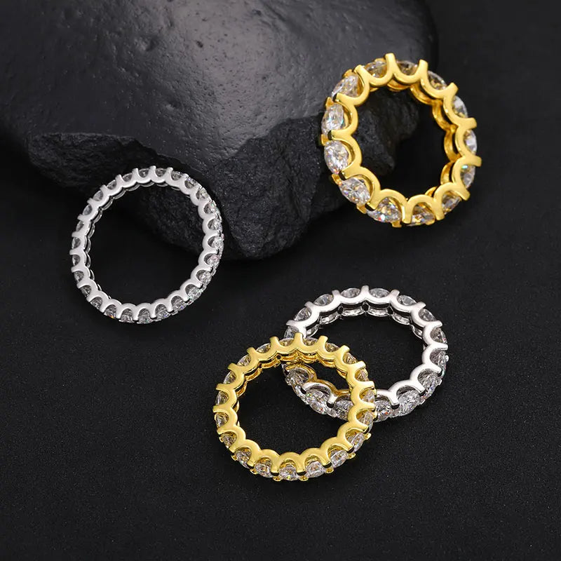 Unisex luxury 3MM-8MM CZ Copper Eternity Band Ring For Men or womenH