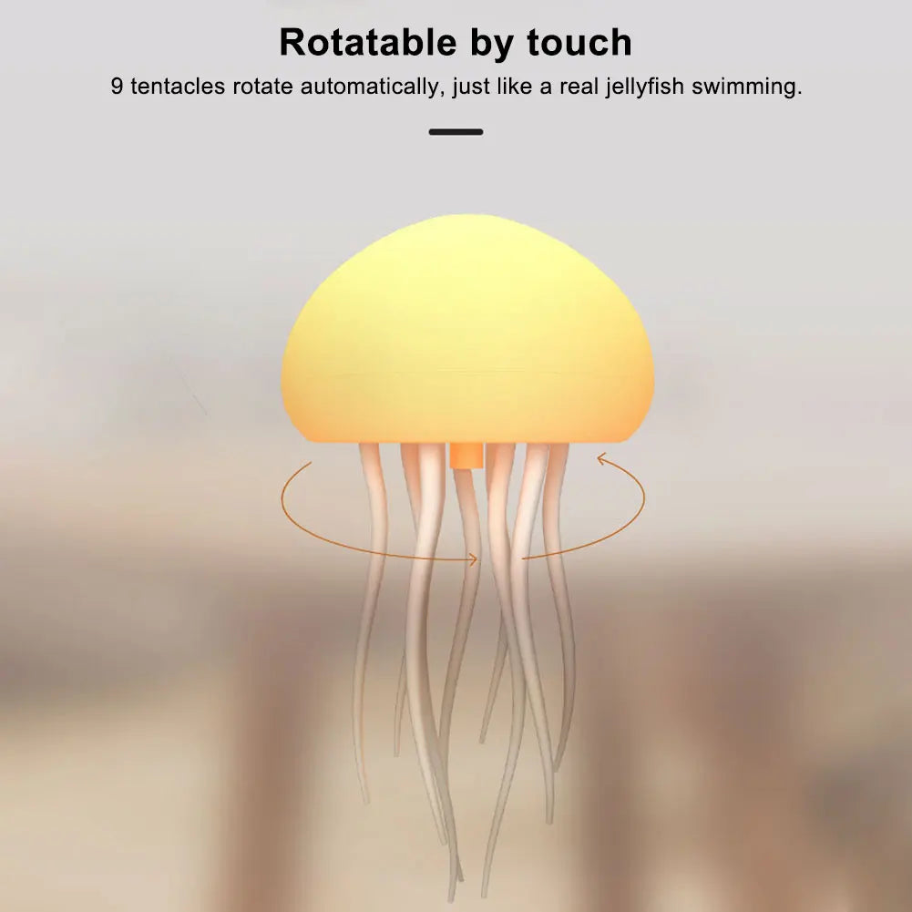 Flexible Tentacle  Cute Jellyfish Night Light -  Gradient Bedside Light - Voice Controlled  Lamp