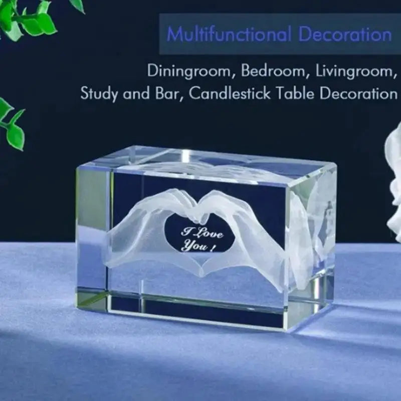 Heart Crystal Hands Sculpture