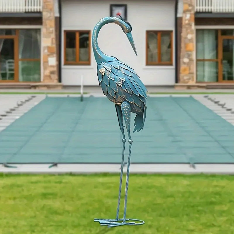 Standing Garden Crane Statue for Outdoor,