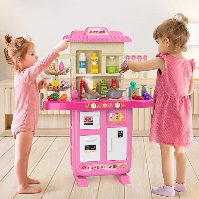 Kitchen Toys for Kids - Pretend Food- Realistic smoke and lighting, for Girls Boys Age 3+
