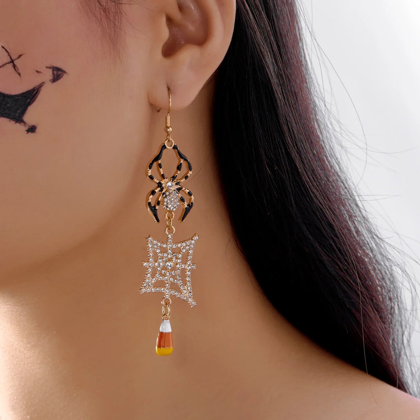 Cute Halloween Dangle Earrings for Women - Cartoon Pumpkin - Ghost Spider Drop Oil Earring
