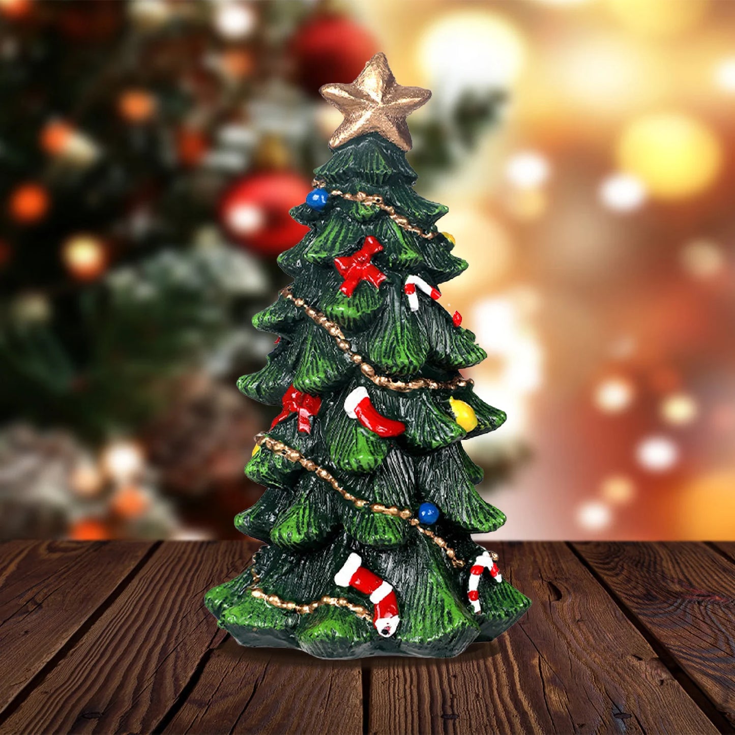 Tabletop Christmas Resin Tree Decor 3D Xmas Tree Christmas Tree Model for Christmas DIY Craft Party Decor MIAO-US