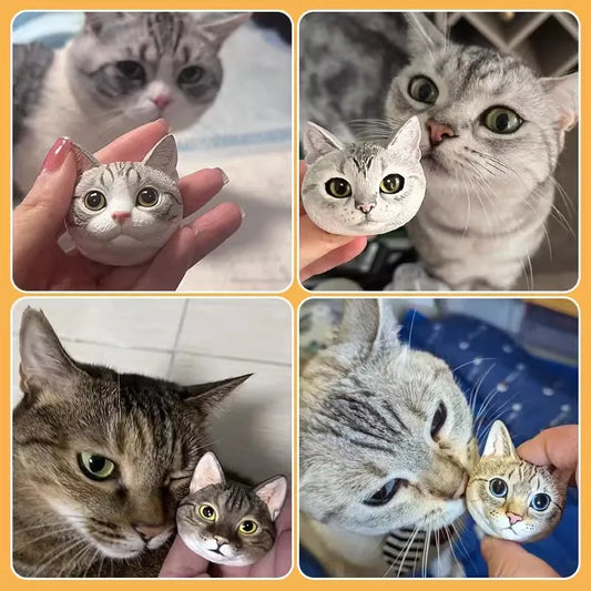 Dimensional Pet Cat Portrait - Pet Customized Refrigerator Magnet