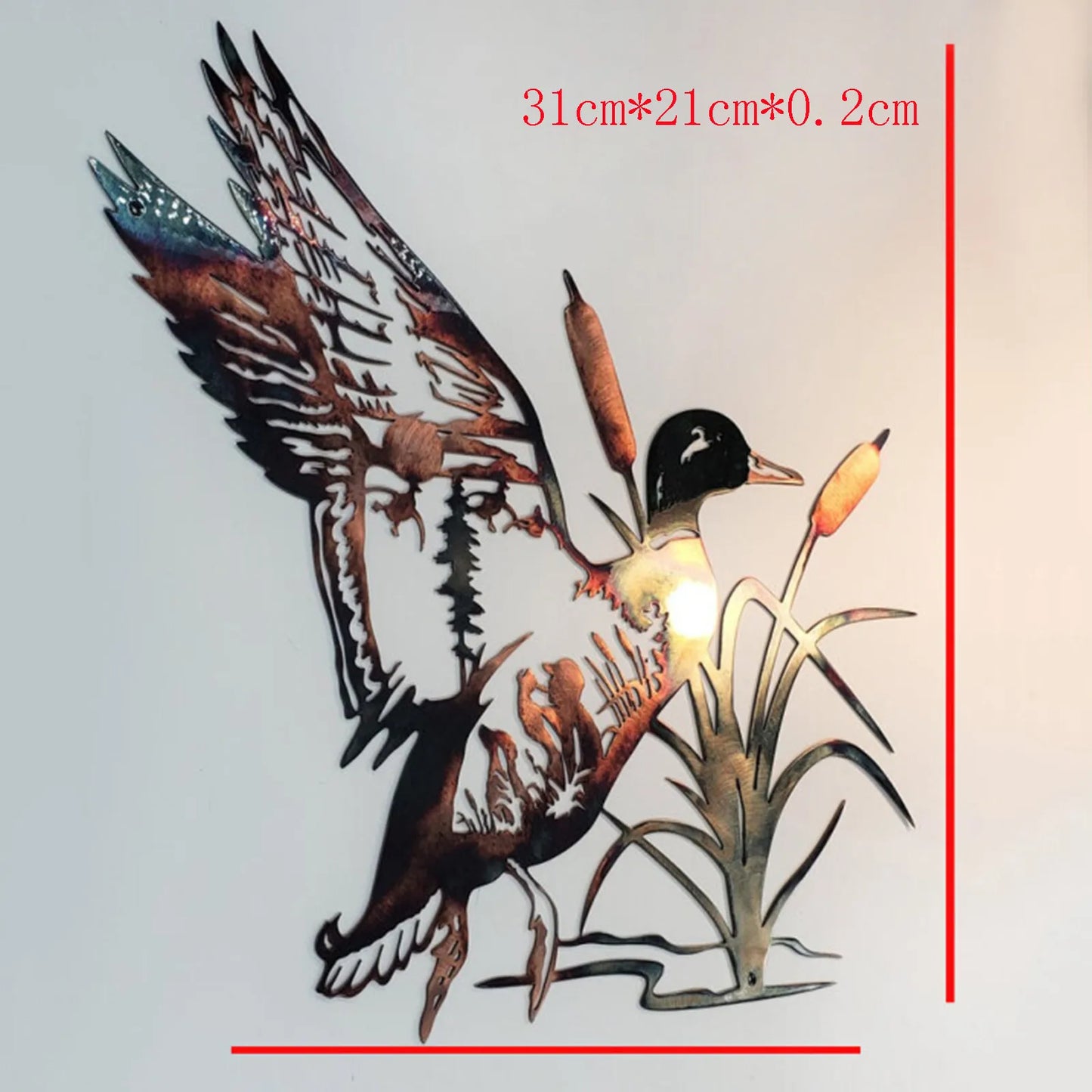 3D Metal Wall Art Decoration - Hollow Out Duck Silhouette