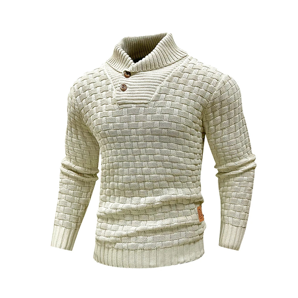 Men’s Knitted Sweater - Casual Crew Neck - Warm Long Sleeve -