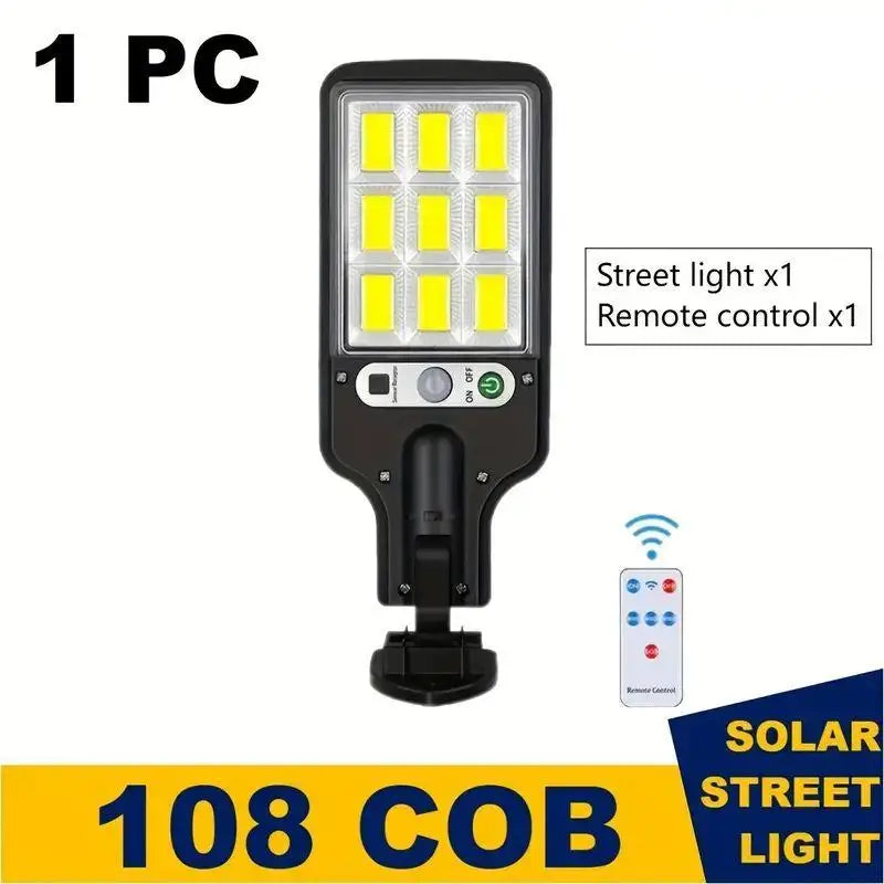1/2/4-Pack Solar Street Lights,  COB LED Outdoor Wall Lights with Remote Control and Motion Sensor