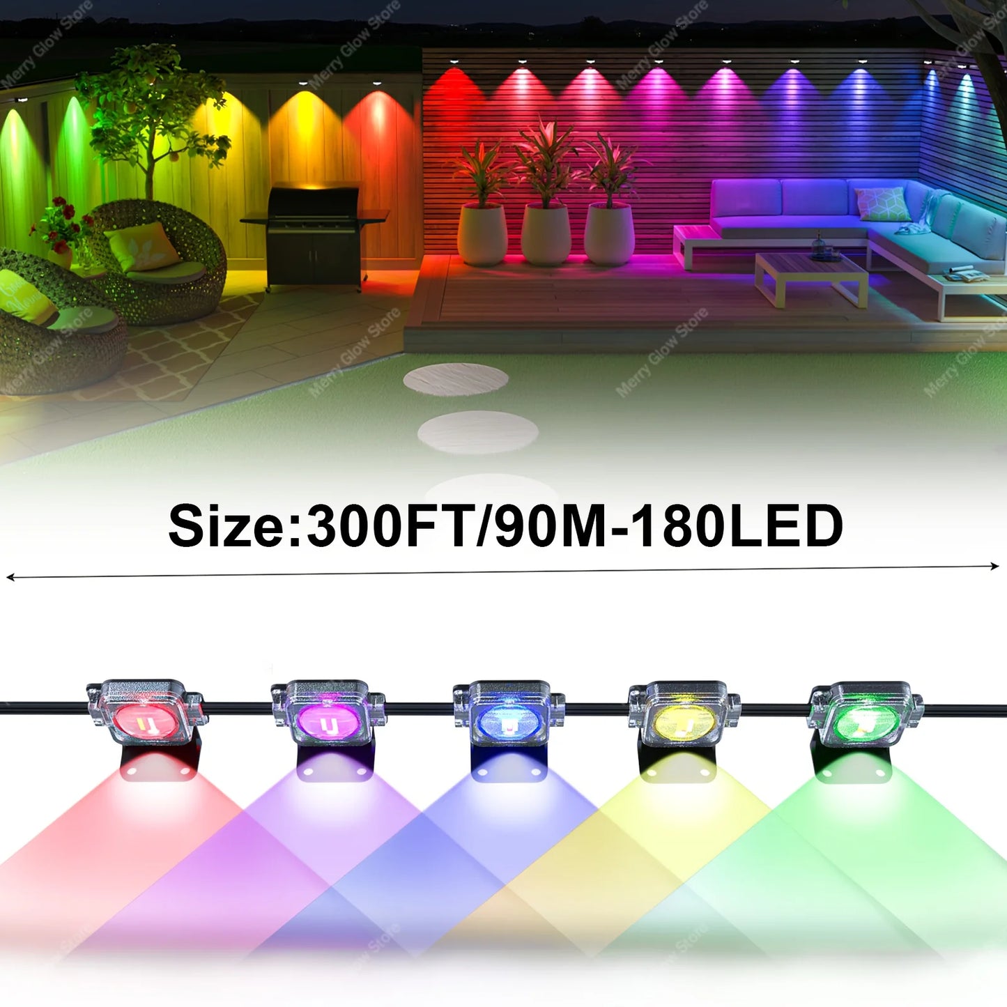 300FT Permanent Outdoor Eaves Light - Christmas Decorations Suitable For All Festivals Indoor And Outdoor