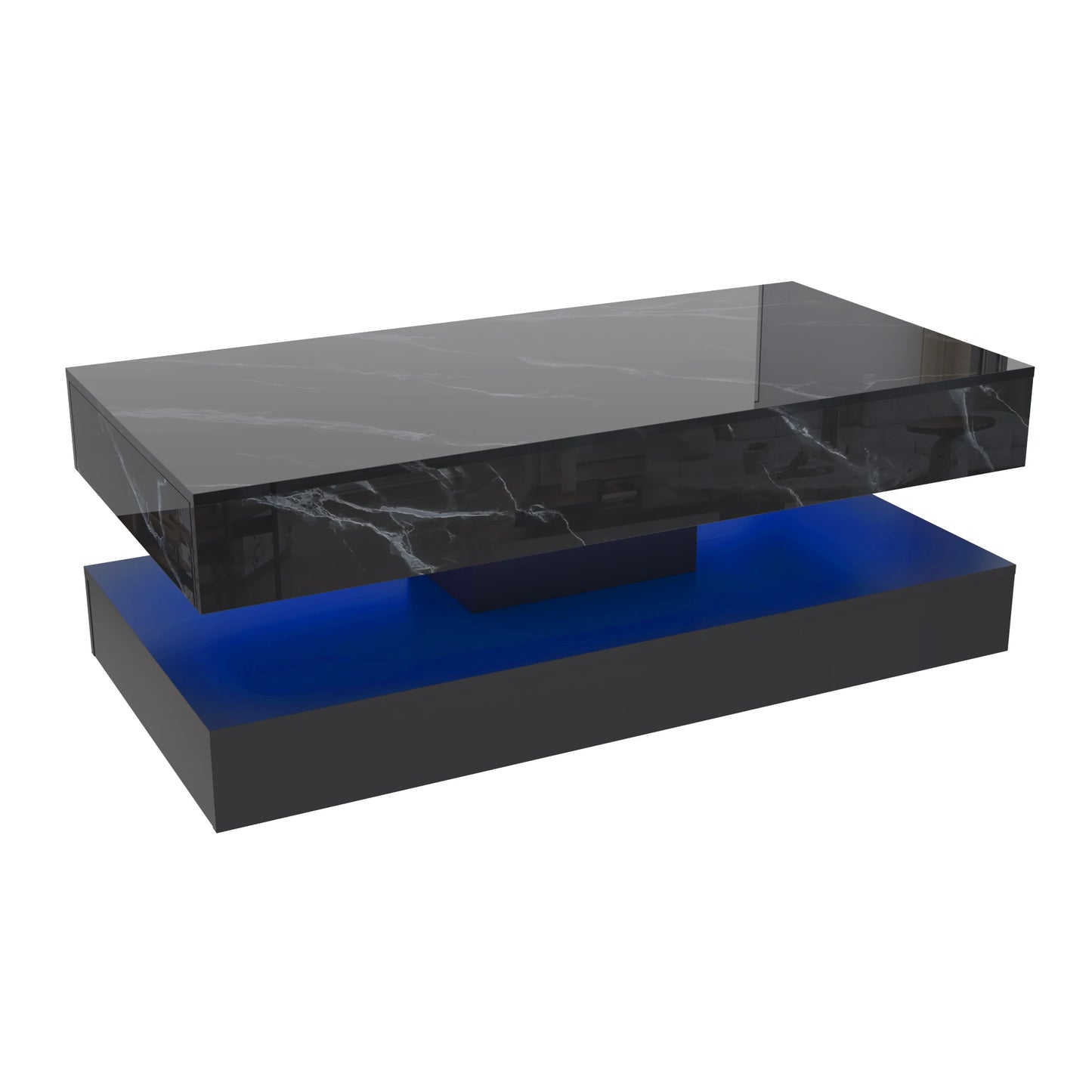 Stylish Coffee Table with LED lights, and 2 Storage Drawers