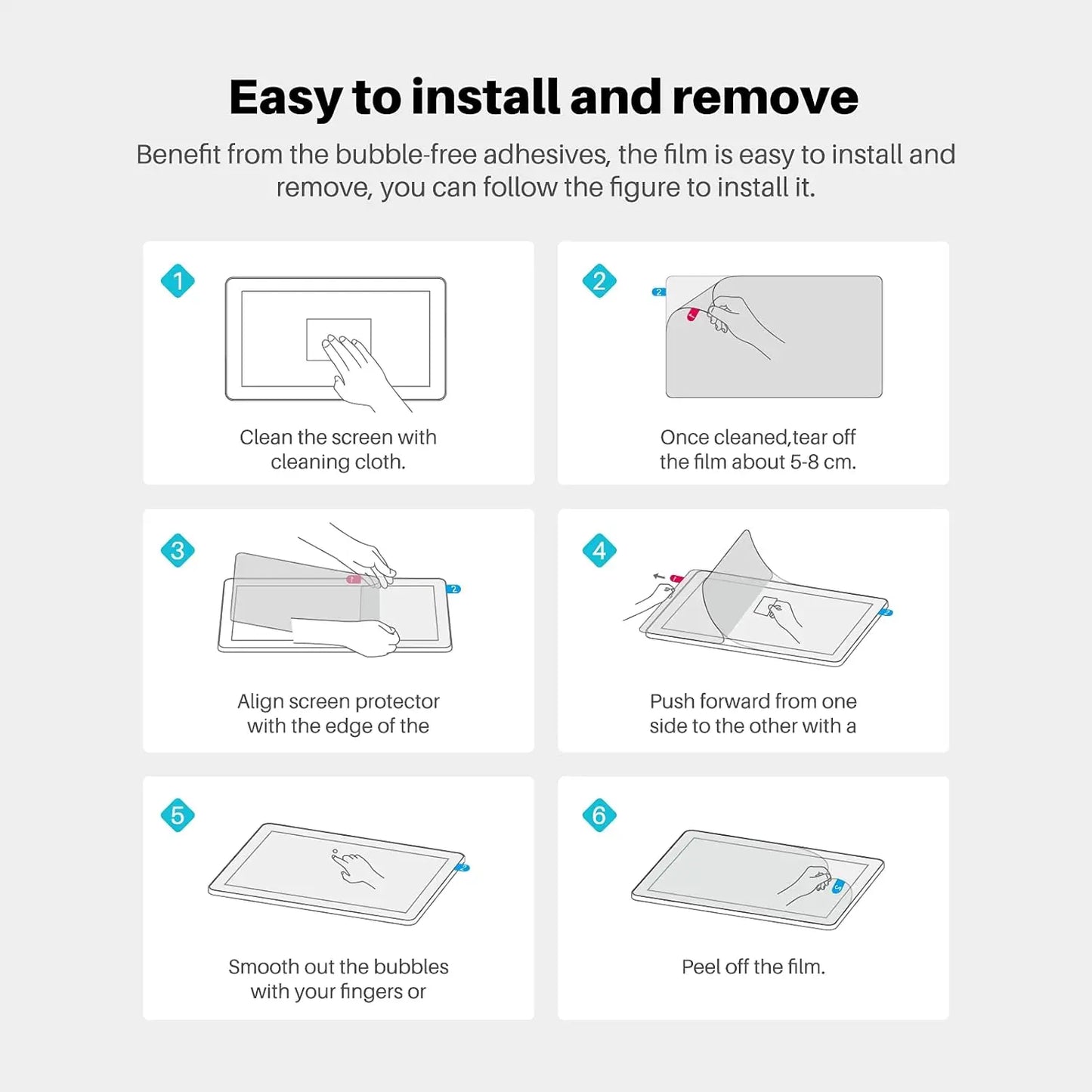 Drawing Tablet Anti-Glare Matte Screen Protector, Anti-Scratch Protector Film for Android Tablet Kamvas Slate 10