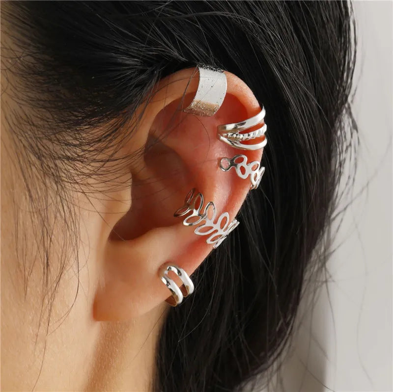 Fashion Zircon Double-layer Ear Cuff -  No Piercing Earring - Unique Metal Geometric Ear Clip for Women