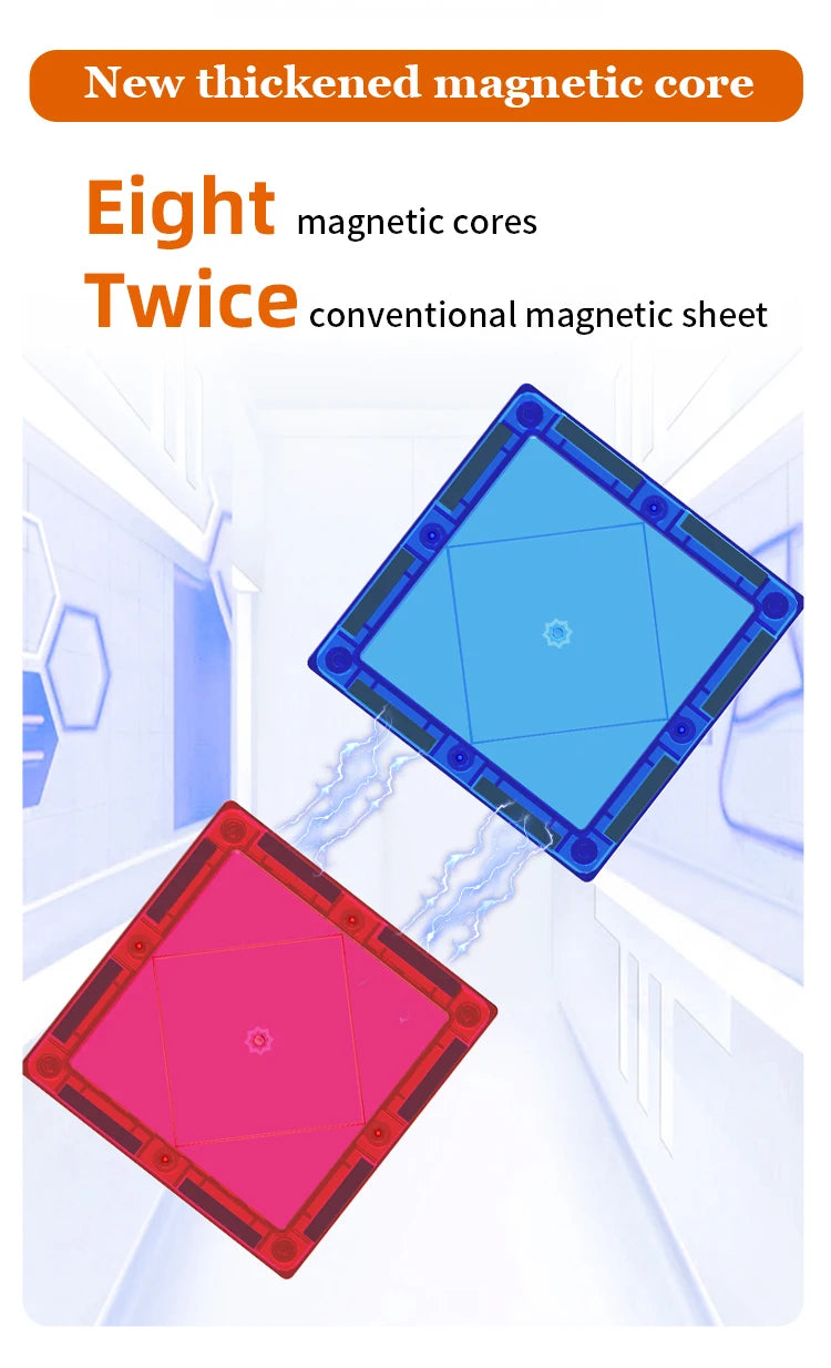 Romboss Magnetic Building Blocks Set - Magnetic Sheet Construction - Building Puzzle Tiles Boys & Girls