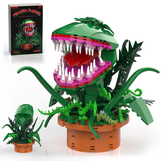 Audrey 2 Piranha Plant Bricks Compatible with Lego,-  Little Shop of Horrors Flowers Building Blocks,