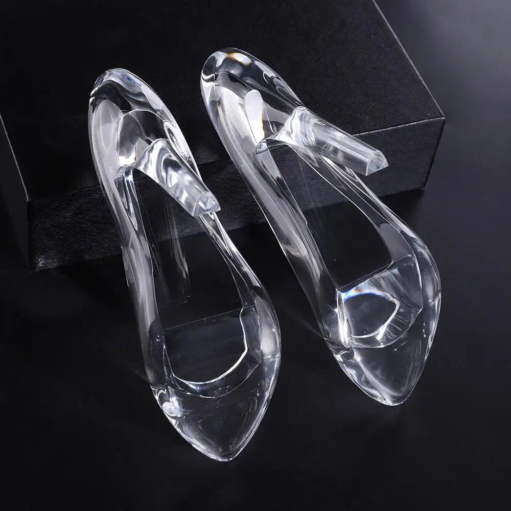 Cinderellas Crystal Glass Slipper Shoe - Transparent Acrylic High-Heeled Shoes -  Beautiful Home Decor