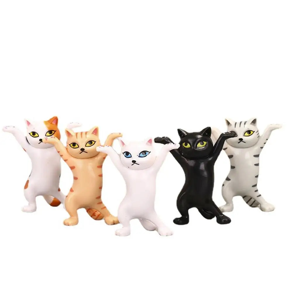 5PCS Animal Raising Hands - Dancing Cat Model - Cat Figures Toys for Children Room