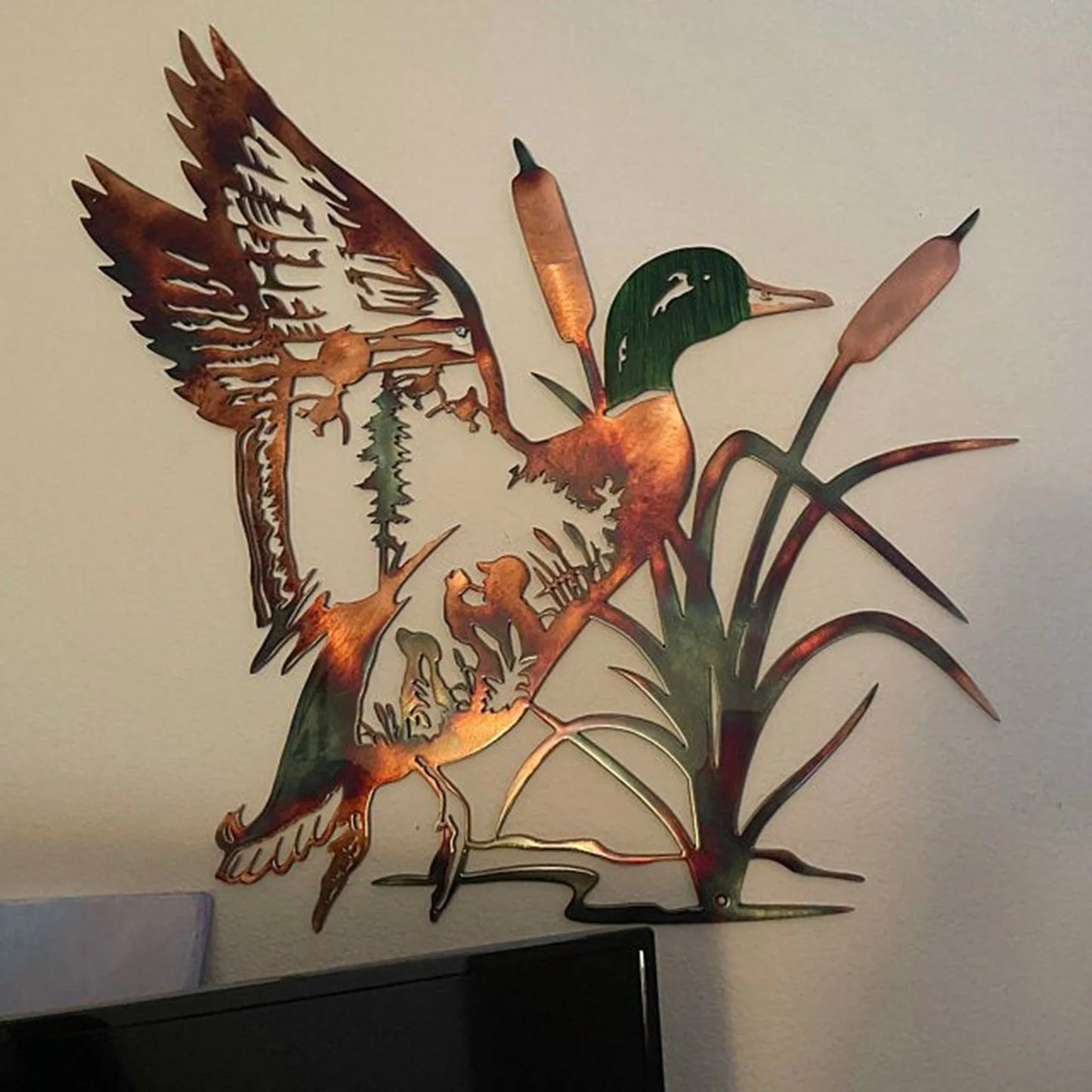 3D Metal Wall Art Decoration - Hollow Out Duck Silhouette