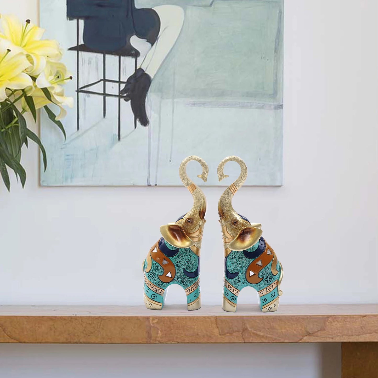 Hand Painted Elephant Statue